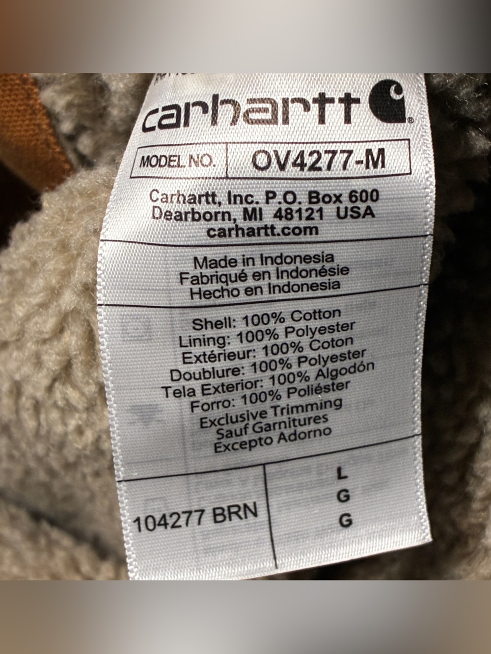 Carhartt Washed Duck Mock Neck Vest Sherpa Lined Brown Model OV4277-M Size Large - Picture 12 of 16